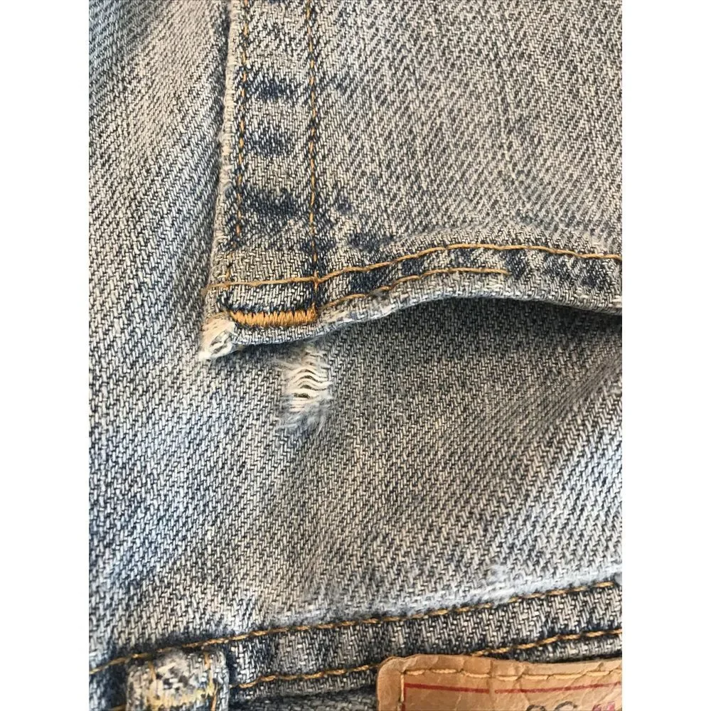 Levi's Men's 505 Regular Fit‎ Denim Jean Shorts Medium Wash Distressed Size 36